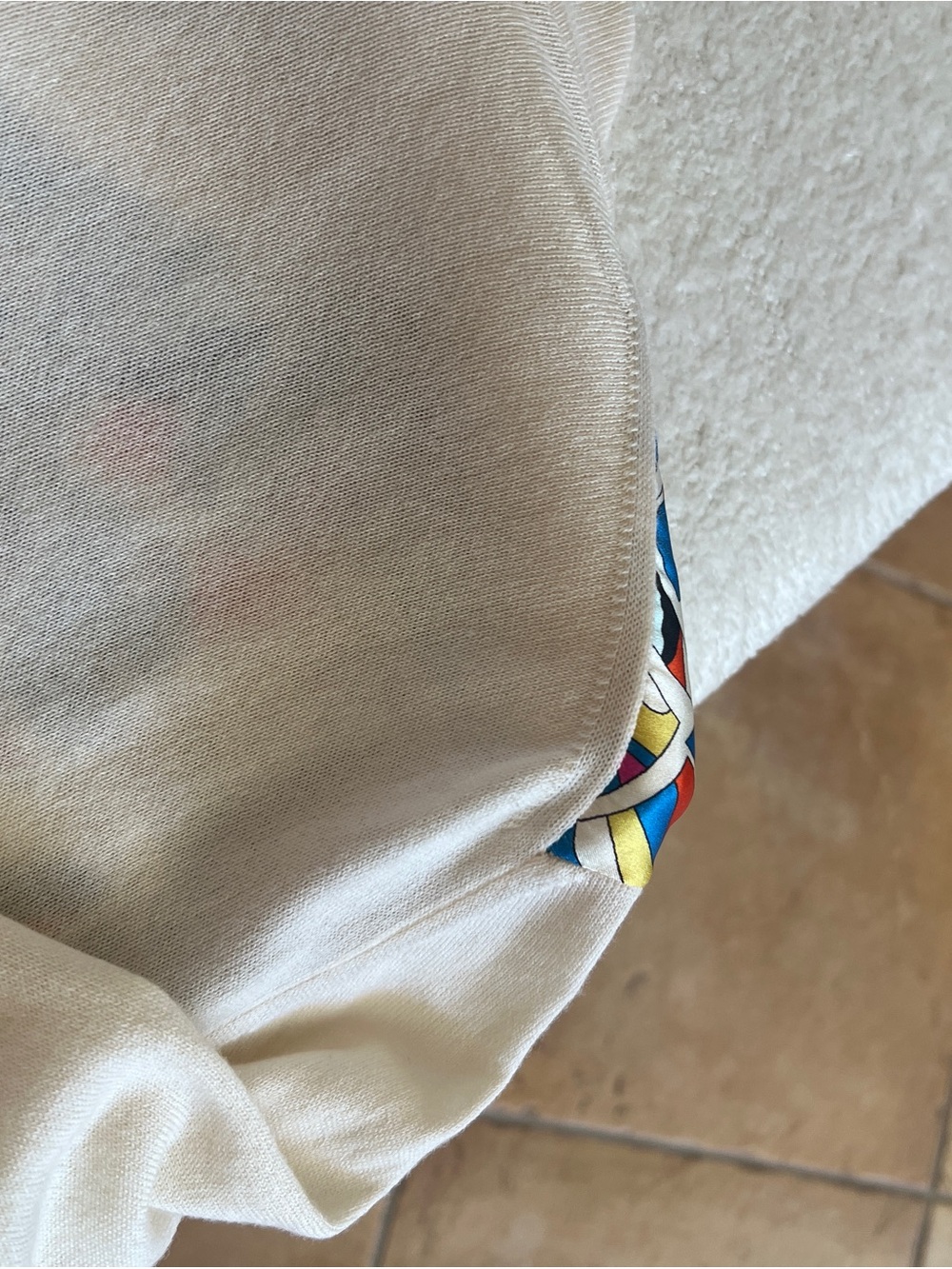 Emilio Pucci Multicolor Mosaic-Print Bomber Jacket with Cream Trim - Picture 9 of 12